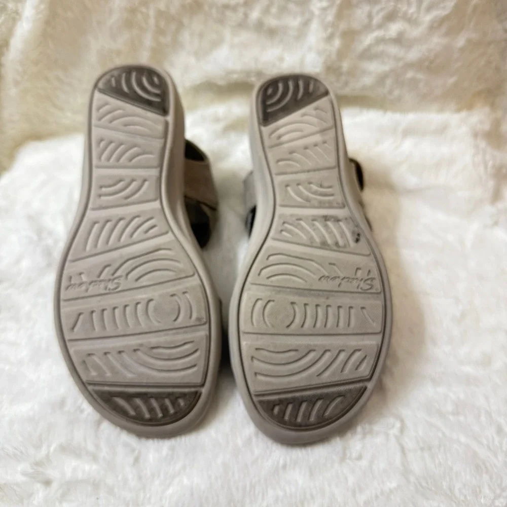 Skechers Arya On The Rise Luxe Foam Sandals Grey Womens Size 7 Comfort Wedge - Picture 7 of 10